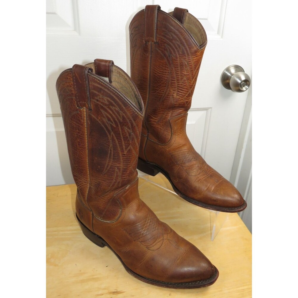 Frye Brown Leather Cowboy Boots